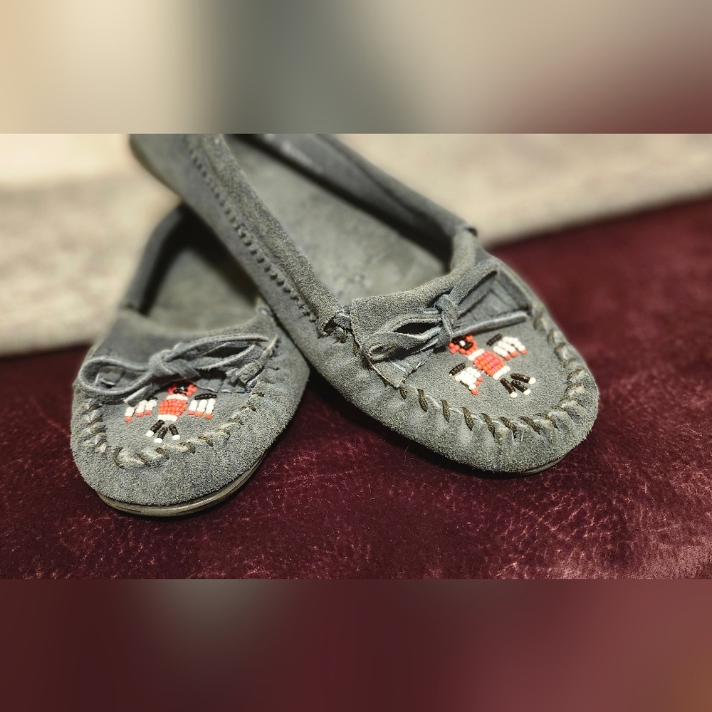 Blue Minnetonka Thunderbird Moccasins